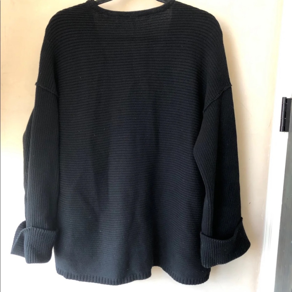 Free people black v neck with chevron print